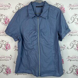 Addition Elle tshirt zip up style zipper light Slate Blue Zip-Up Jacket